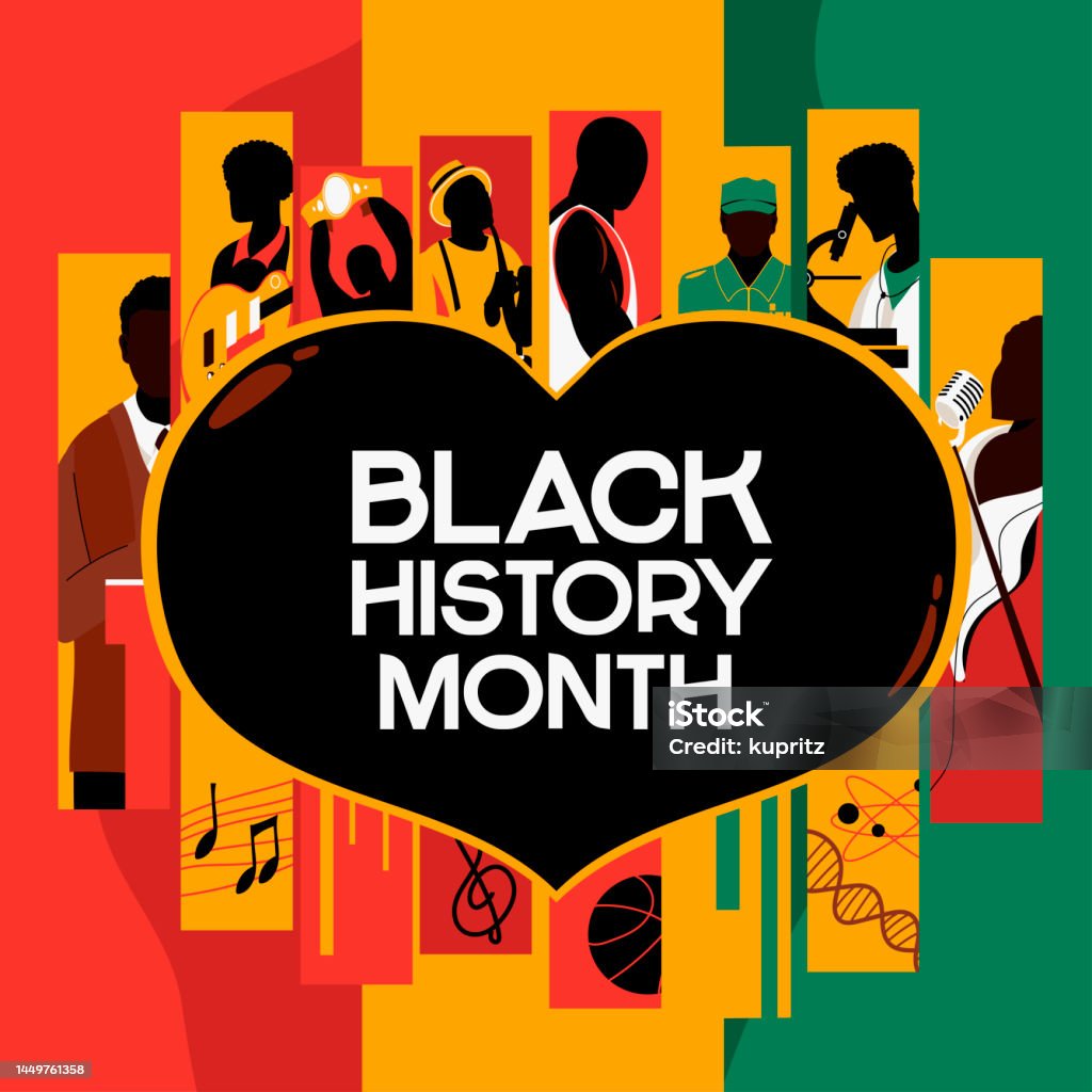 Месяц черной истории празднуют с африканским народом Профессии Предыстория - Векторная графика Black History Month роялти-фри