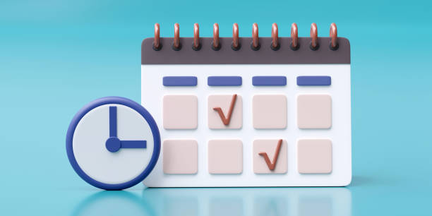 istock Calendar date check mark and alarm clock. To do checklist done. 3d 1449771615