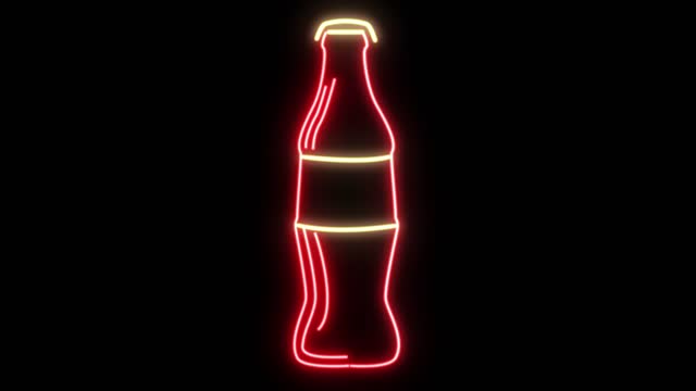Neon glowing soda icon