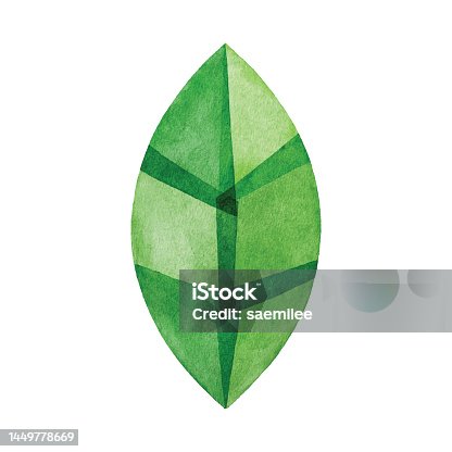 istock Watercolor Green Leaf Logo 1449778669