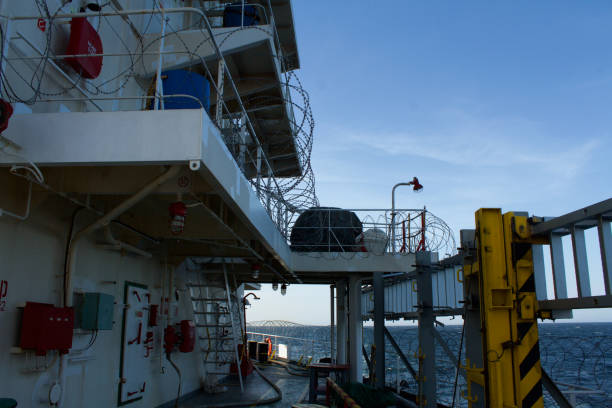 istock Vessel hardening is done with razor wire and wire fencing 1449778709