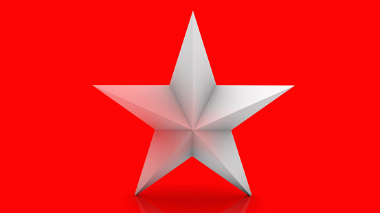 A white star on the red background. / You can see the animation movie of this image from my iStock video portfolio. Video number: 1449652047