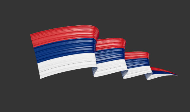 istock Serbia flag, 3d illustration on isolated background 1449781770
