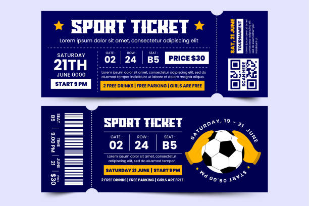istock Football tournament sport event ticket vouchers design template easy to customize 1449782290