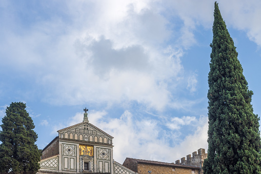 Basilica San Miniato al Monte at Cimitero delle Porte Sante in Florence at Tuscany, Italy