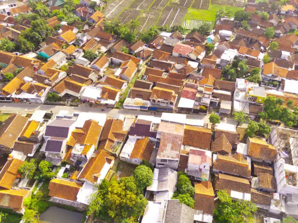 Photo of A bird's eye view of a high-density neighborhood