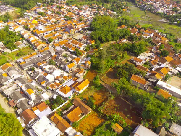 Photo of A bird's eye view of a high-density neighborhood