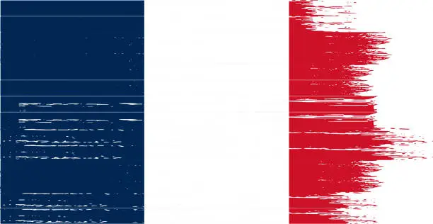 Vector illustration of France  flag with brush paint textured isolated  on png or transparent background,Symbol Brazil,template for banner,advertising ,promote, design,vector,top  win sport country, vector  illustration