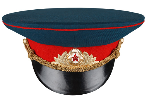 Soviet Army officer forage cap isolated on white background