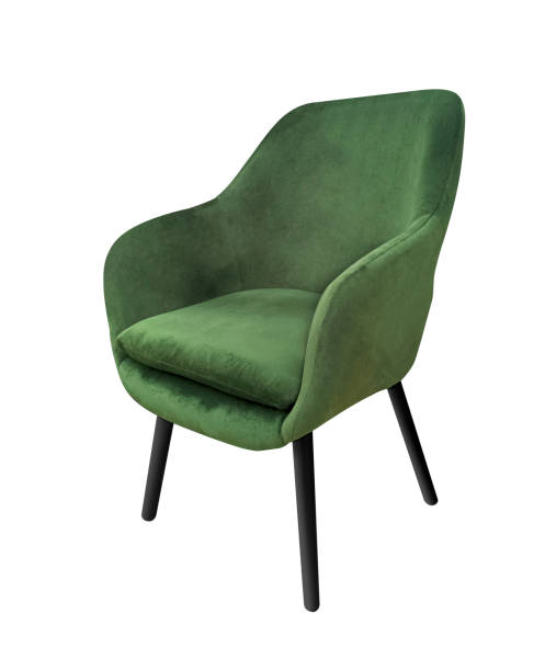 istock Green color plush chair isolated. A designer interior object on white background 1449798622