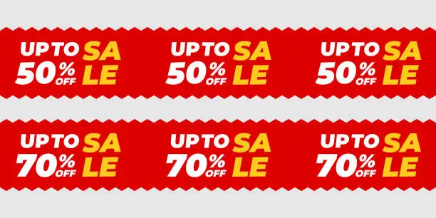 Vector illustration of Super sale seamless tape sticker design. Special sale offer promotion for online shopping.