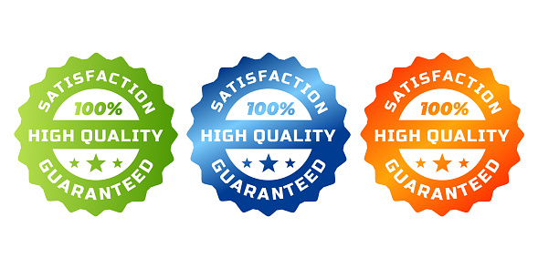 Satisfaction high quality guaranteed Stamp, Sticker, Seal. Round banner