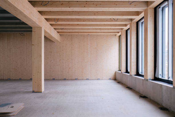 istock construction site of a Timber-concrete composite office building 1449801872