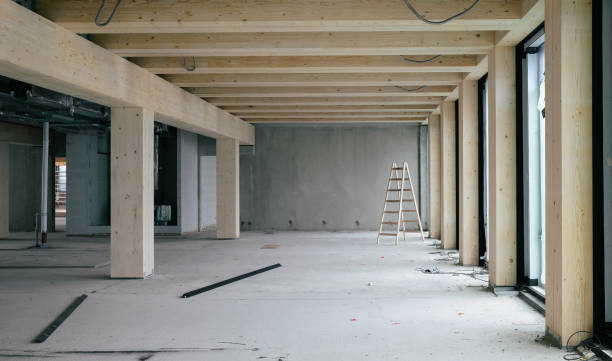 istock construction site of a Timber-concrete composite office building 1449801886