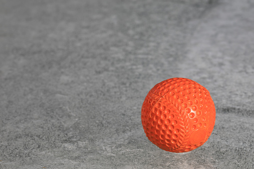 orange ball for bandy on ice
