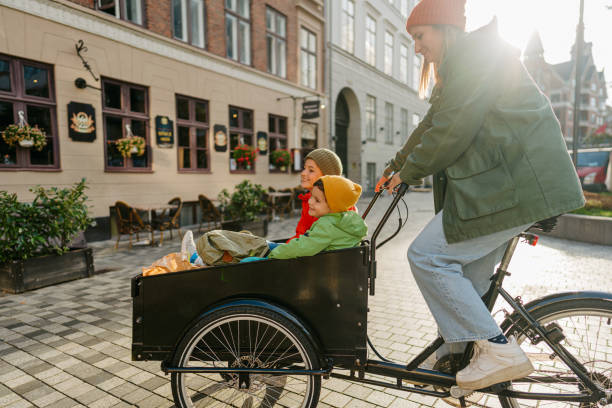 istock Cargo bike ride with our mom 1449821403