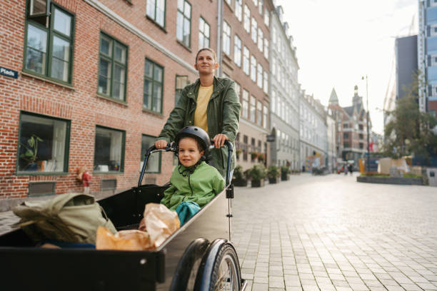 istock Cargo bike ride with mom 1449821499