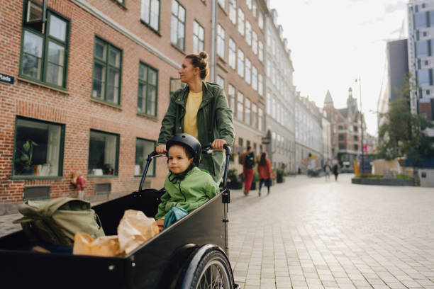 istock Cargo bike ride with mom 1449821529