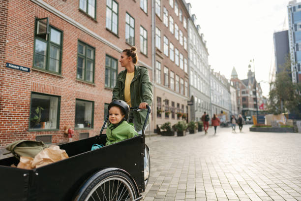 istock Cargo bike ride with mom 1449821550