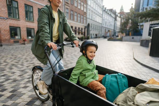 istock Cargo bike ride with mom 1449821555