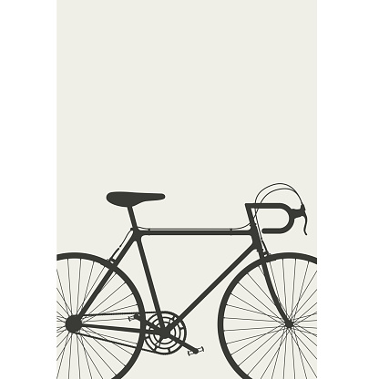 Simple Line drawing of a racing bike. pastel color.