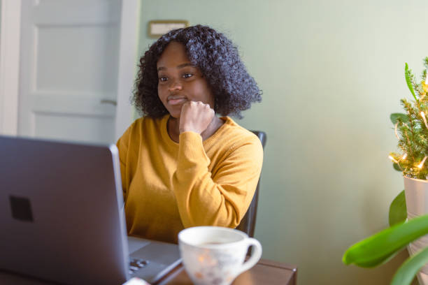 istock Woman working at home. Its a Christmas 1449822850