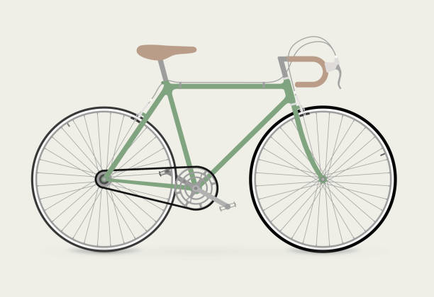 desenho vetorial de bicicleta de corrida retro - ilustração de arte em vetor