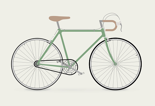 vector drawing of a retro race bicycle, pastel colors