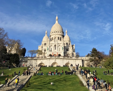 A beautiful day at Sacré-Cœur in Paris, France.