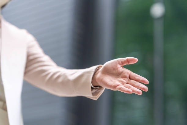 istock Up of a woman's hand to shake hands 1449826709