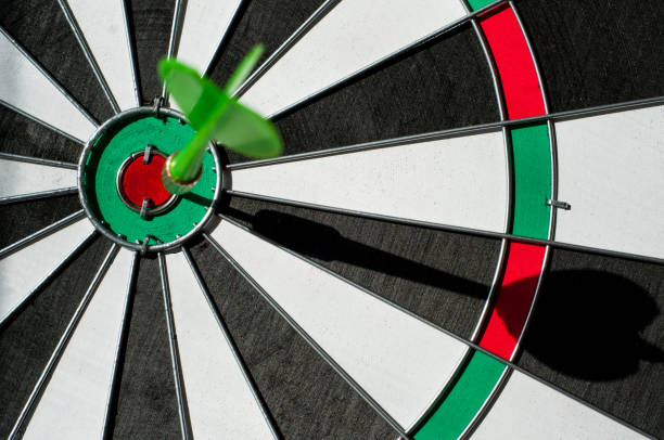 D'art in the red target in a dartboard