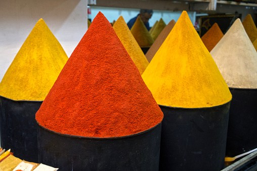 Elaborate displays of spices