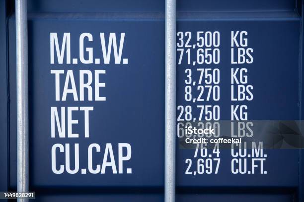 Text Details Shown On A Csc Plate By The Convention For Safe Containers For Transport Cargo Shipping Stock Photo - Download Image Now