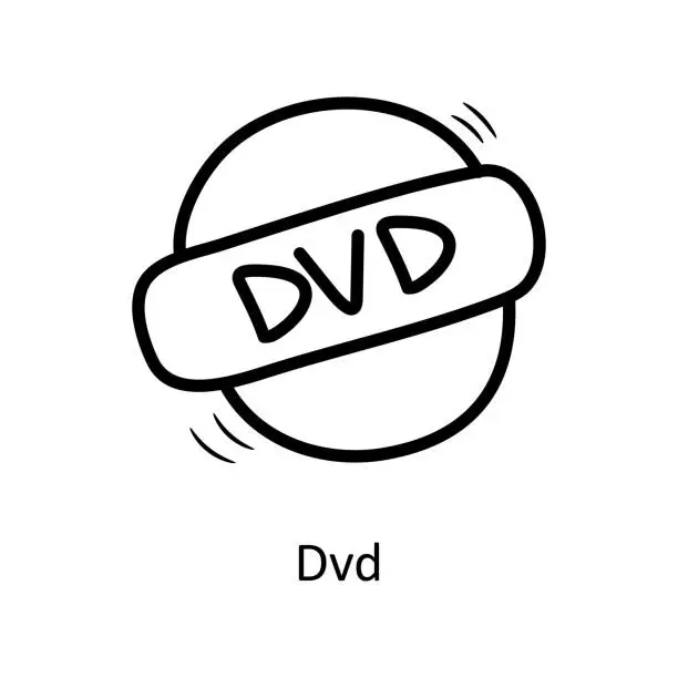 Vector illustration of Dvd vector outline Icon Design illustration. Entertainment Symbol on White background EPS 10 File