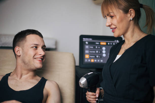 istock Beauty treatment on young man. 1449829992