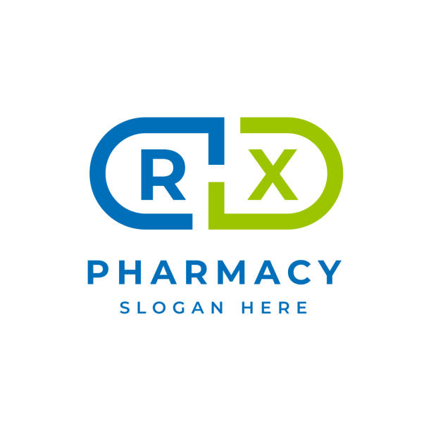 rx医薬品カプセル薬のロゴベクター画像、薬の選択、ドラッグストア、ベクター画像ロゴテンプレート - rx点のイラスト素材／クリップアート素材／マンガ素材／アイコン素材
