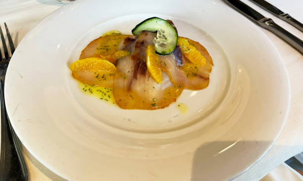 istock Smoked sliced marlin in dill dressing 1449833668