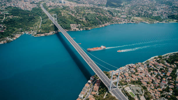 istock İstanbul Fatih Sultan Mehmet Bridge drone shot 1449836394