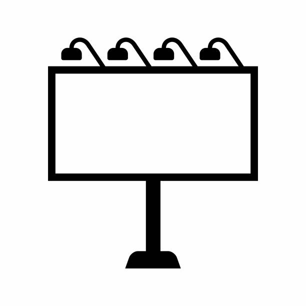ikona prázdného billboardu - bilboardy stock ilustrace