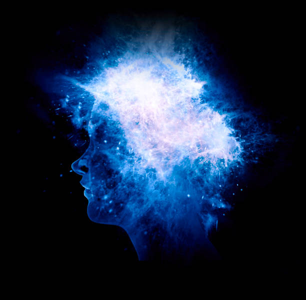 istock blems. Degenerative disease. Bipolar disorder, illness, concept, double personality, schizophrenia. Thoughts and voices. Creativity and ideas 1449837660