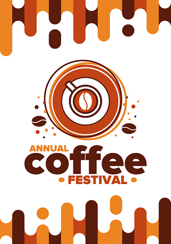 istock Coffee Festival. For coffee lovers. An event for professionals in the coffee industry. Cafes, restaurants and coffee roasters. Trainings and master classes for baristas from staff schools. Coffee art. Flat design. Creative Illustration. Vector poster 1449849769