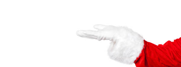 istock Santa Claus presents something with his open hand 1449851801