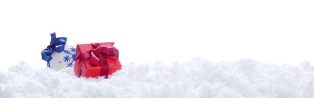 Christmas gift box and copy space. Christmas background