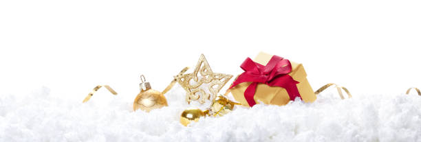 Christmas gift box and copy space. Christmas background