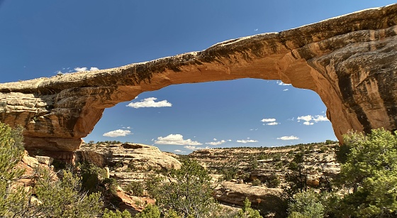 touring natural bridges national monument near the quadripoint of four corners - u.s.a.
