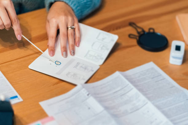 istock Young woman self-testing for COVID-19 at home 1449863287
