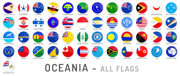 Oceania Flags - Complete Vector Collection vector art illustration