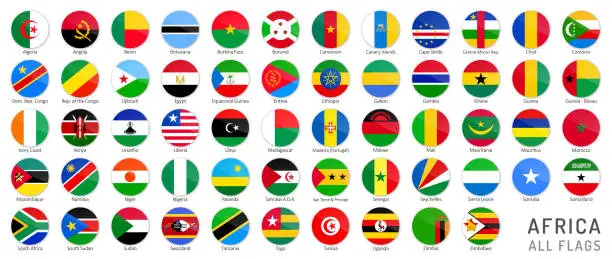 Vector illustration of Africa Flags - Complete Vector Collection