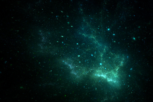 Digitally Generated Star Field on Deep Galaxy
