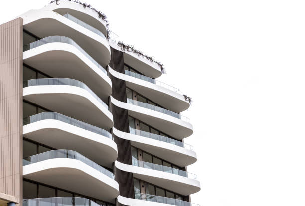 istock New, modern apartment building, white background with copy space 1449875329